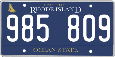 RI license plate 985809