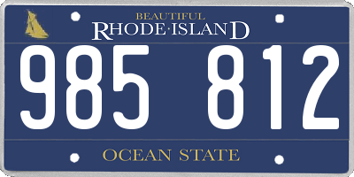 RI license plate 985812