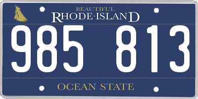 RI license plate 985813