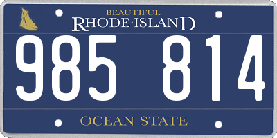 RI license plate 985814