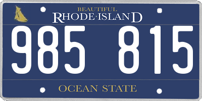 RI license plate 985815