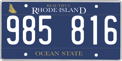 RI license plate 985816