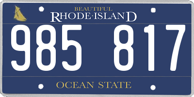 RI license plate 985817