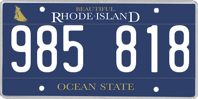 RI license plate 985818