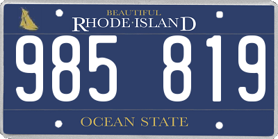 RI license plate 985819