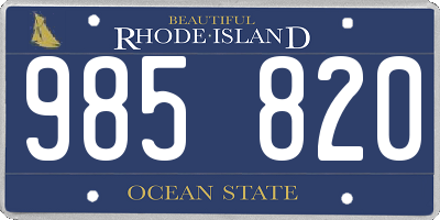 RI license plate 985820