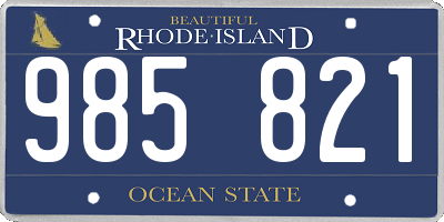 RI license plate 985821