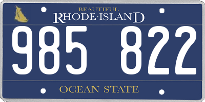 RI license plate 985822