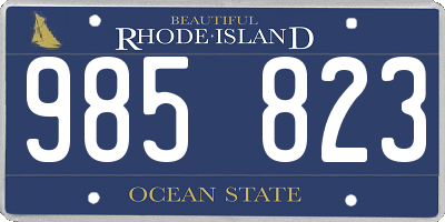 RI license plate 985823