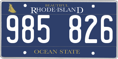RI license plate 985826