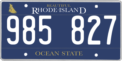 RI license plate 985827