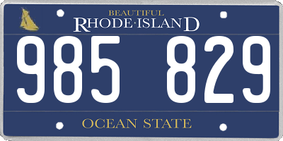 RI license plate 985829