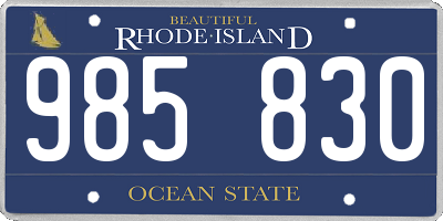 RI license plate 985830