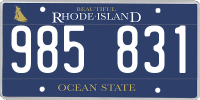 RI license plate 985831