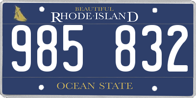 RI license plate 985832