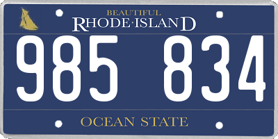 RI license plate 985834