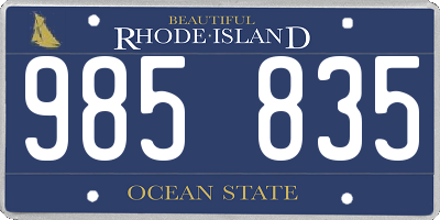 RI license plate 985835