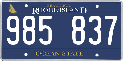 RI license plate 985837