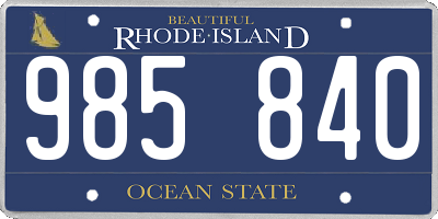 RI license plate 985840