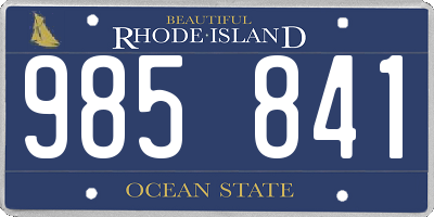 RI license plate 985841