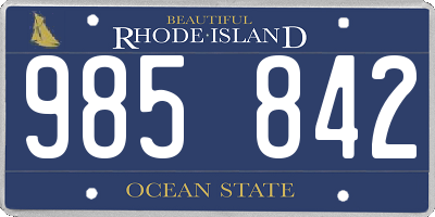 RI license plate 985842