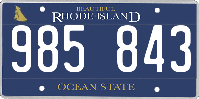 RI license plate 985843