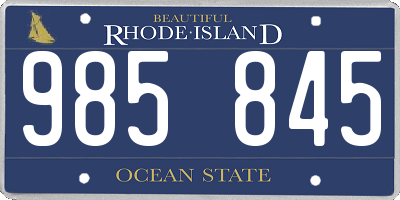 RI license plate 985845