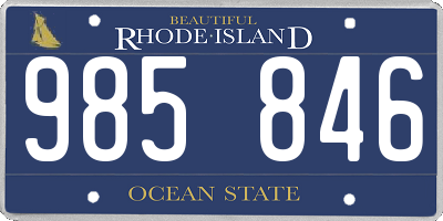 RI license plate 985846