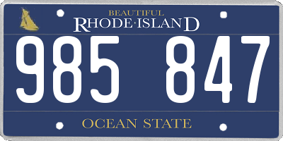 RI license plate 985847