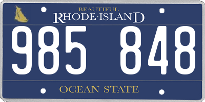 RI license plate 985848