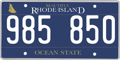 RI license plate 985850