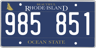 RI license plate 985851