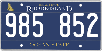 RI license plate 985852