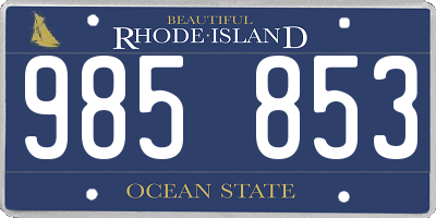 RI license plate 985853