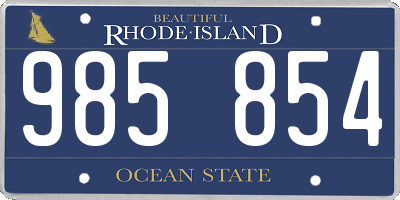 RI license plate 985854