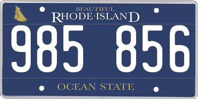 RI license plate 985856