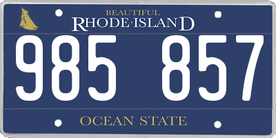 RI license plate 985857