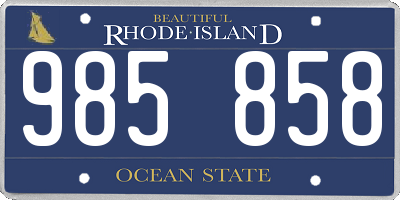 RI license plate 985858