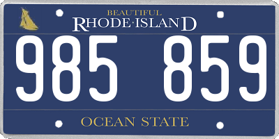 RI license plate 985859