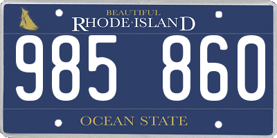 RI license plate 985860