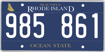 RI license plate 985861