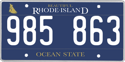 RI license plate 985863