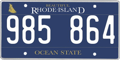 RI license plate 985864