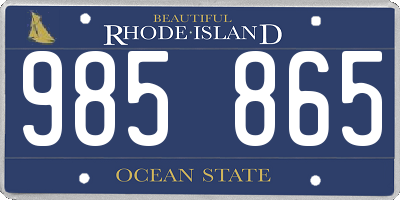 RI license plate 985865