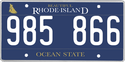 RI license plate 985866