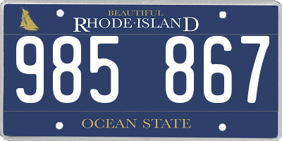 RI license plate 985867