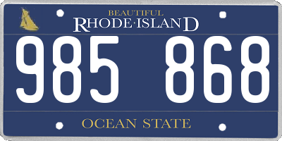 RI license plate 985868