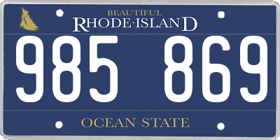 RI license plate 985869