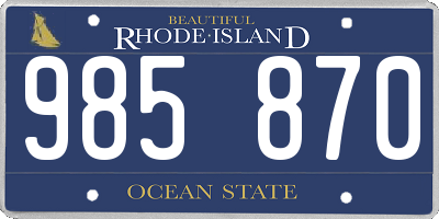 RI license plate 985870