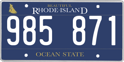 RI license plate 985871